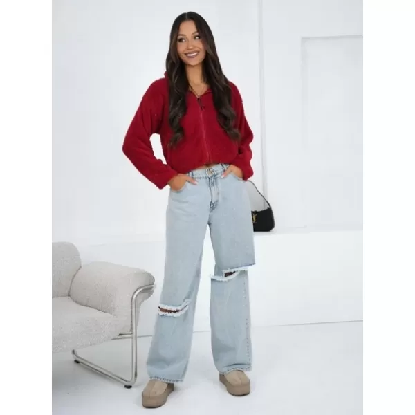  Dámská mikina FACTORY PRICE CS-BL-BT1033.04 DARK RED 