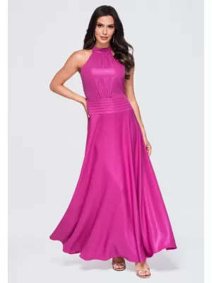 Dámské šaty LARICA LA-OM-DLR411 FUCHSIA