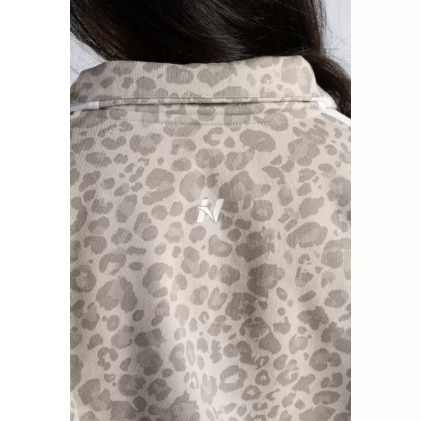  Half-zip mikina s leopardím vzorem NEBBIA PRIMAL 866 CREAM LEOPARD 