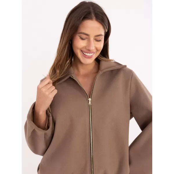  Dámská bunda RUE PARIS IT-KR-FL9725.08P DARK BEIGE 