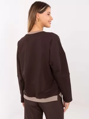 Dámská halenka RELEVANCE RV-BZ-A907.08P DARK BROWN
