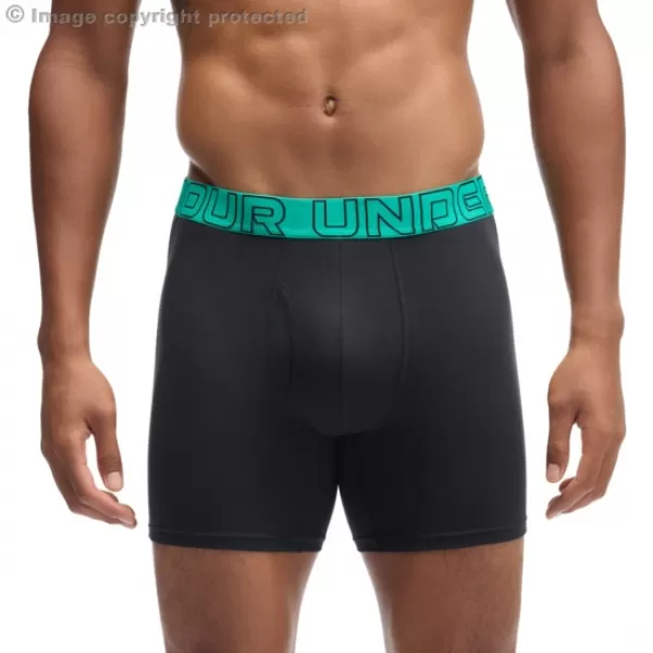  Pánské boxerky UNDER ARMOUR M PERF COTTON 6IN (3KS) 1383889-007 ČERNÁ 