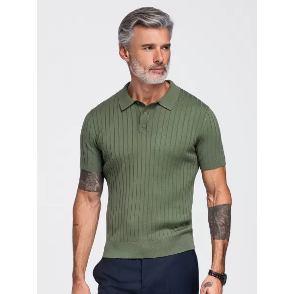  Pánské polo tričko OMBRE OM-POSS-0180 OLIVE 