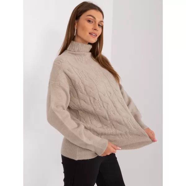  Dámský svetr WOOL FASHION ITALIA AT-SW-23401.97P DARK BEIGE 