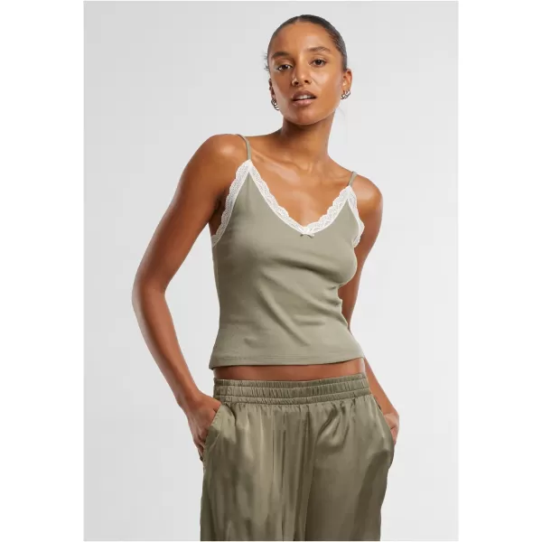  Dámské tílko URBAN CLASSICS TB7514A PALE OLIVE/OFF WHITE 