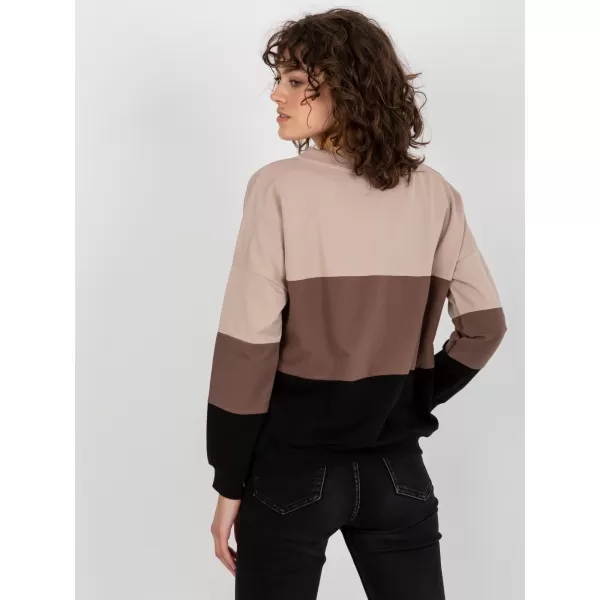  Dámská mikina RUE PARIS RV-BL-8328.34X BLACK AND BEIGE 