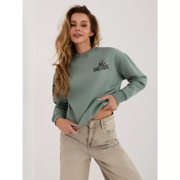  Dámská mikina SUBLEVEL D10600T02568H PISTACHIO 