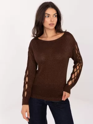 Dámský svetr ITALY MODA MI-SW-1606.96 DARK BROWN