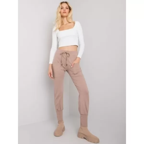  Dámské tepláky RUE PARIS RV-DR-7341.30P DARK BEIGE 