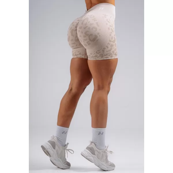  Kompresní push-up šortky s leopardím vzorem NEBBIA PRIMAL 856 CREAM LEOPARD 