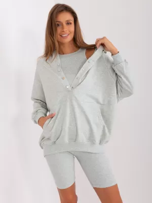 Dámský 3-dílný set MY RED LIPS EM-KMPL-831.17 GRAY-BLUE