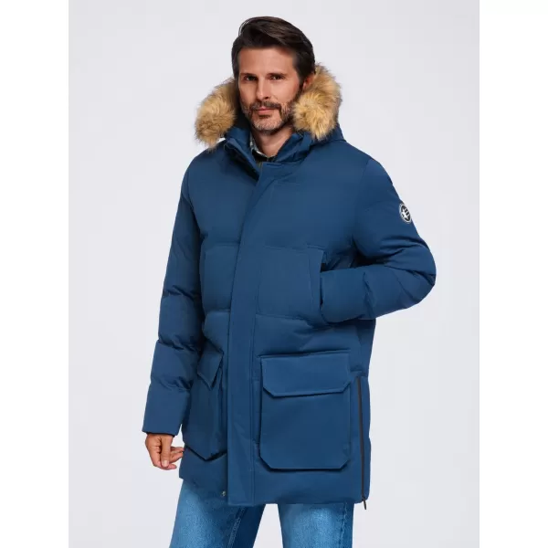  Pánská parka OMBRE OM-JALJ-0310 NAVY BLUE 