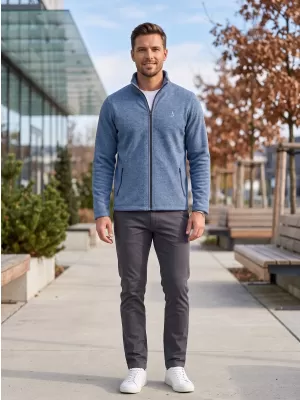 Pánská fleece mikina ALTISPORT ALM002852 TMAVÝ DENIM MELÍR