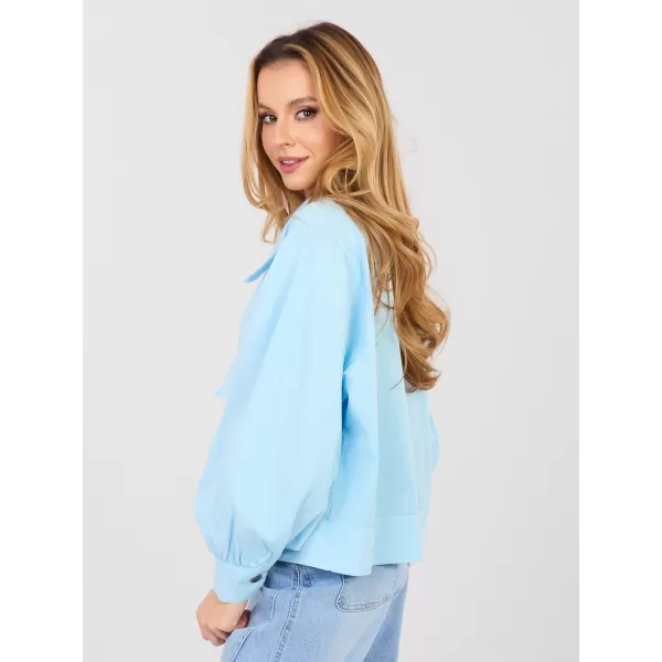  Dámská halenka RUE PARIS IT-KR-FL10071.50 LIGHT BLUE 