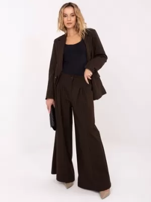 Dámské kalhoty RUE PARIS IT-SP-FL9787.85 DARK BROWN