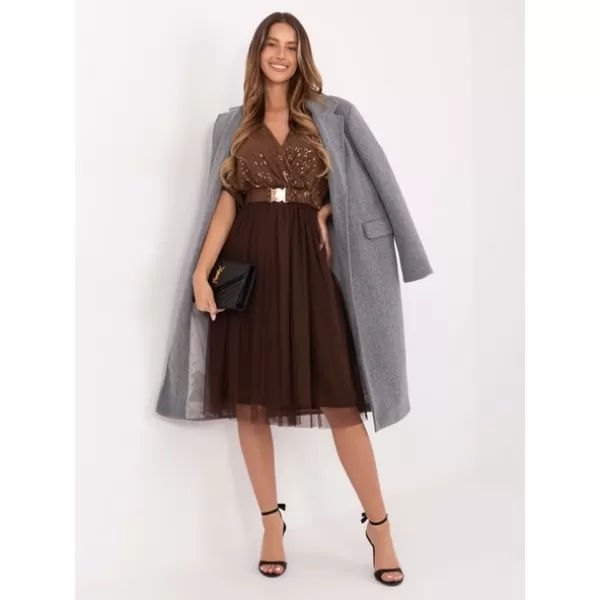  Dámské šaty ITALY MODA MI-SK-62464.27 BROWN 