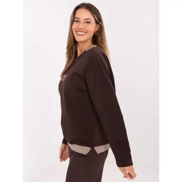  Dámská halenka RELEVANCE RV-BZ-A907.08P DARK BROWN 