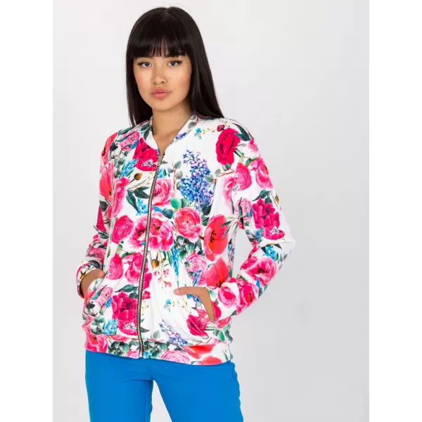  Dámská mikina RUE PARIS RV-BL-8116.86P WHITE-PINK 