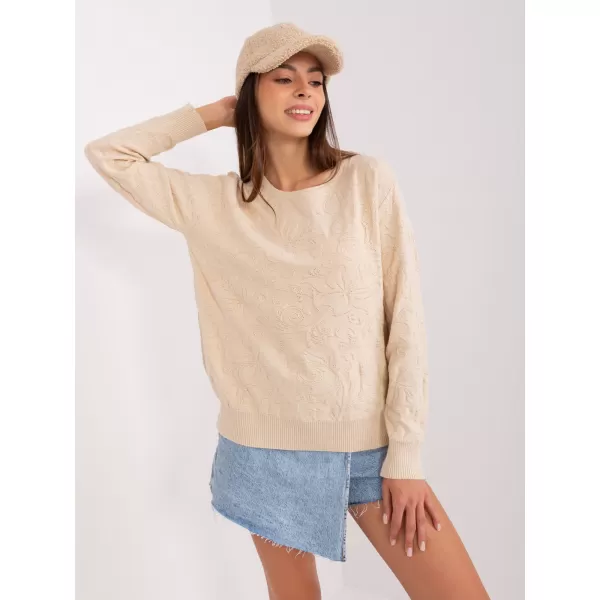  Dámský svetr WOOL FASHION ITALIA AT-SW-2231A.00P LIGHT BEIGE 