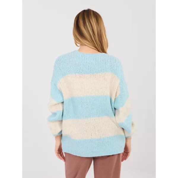  Dámský svetr ITALY MODA MI-SW-0122.51 LIGHT BLUE 