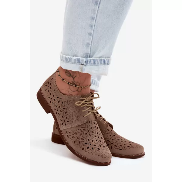  Dámské polobotky ZAZOO 4156/HOGL BEIGE 