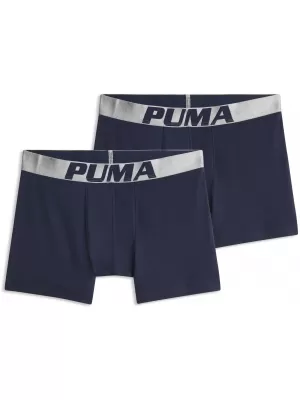 Pánské boxerky PUMA MEN SHINE ELASTIC BOXERS 2P 94780601 BLUE/SILVER