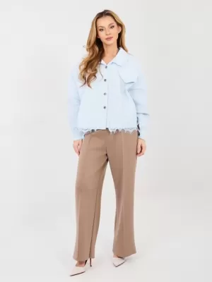 Dámské kalhoty RUE PARIS MI-SP-K104.14 DARK BEIGE