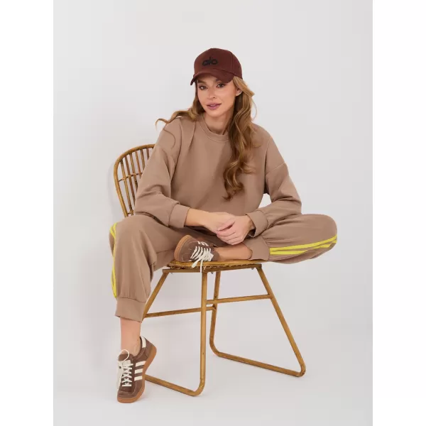  Dámská tepláková souprava RUE PARIS IT-KMPL-22216.75 DARK BEIGE 