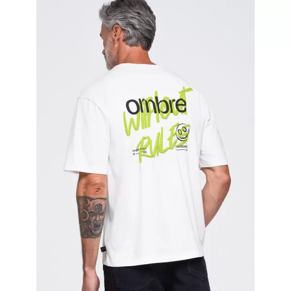  Pánské tričko OMBRE OM-TSPT-0284 OFF-WHITE 