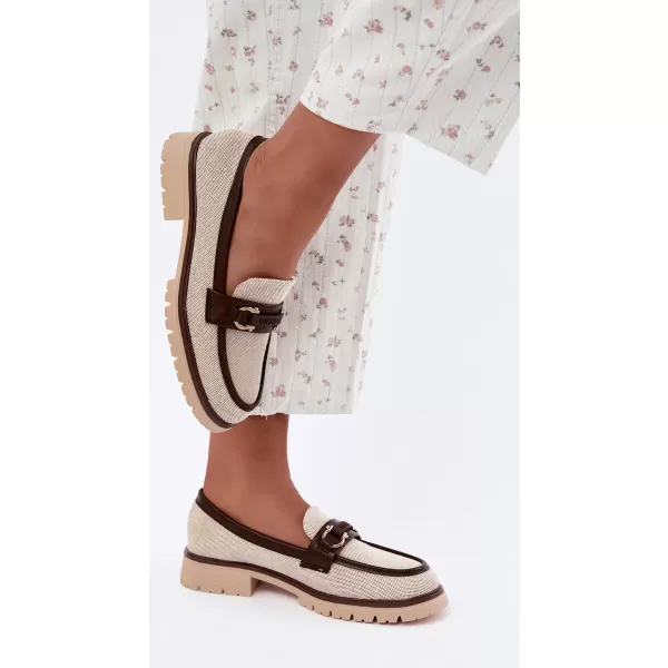  Dámské mokasíny BOTO H8-568 BEIGE-BROWN 