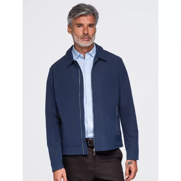  Pánská přechodná bunda OMBRE OM-JANP-0224 NAVY BLUE 