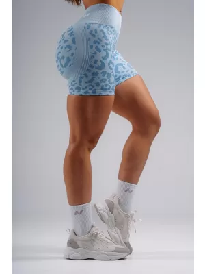Kompresní push-up šortky s leopardím vzorem NEBBIA PRIMAL 856 BLUE LEOPARD