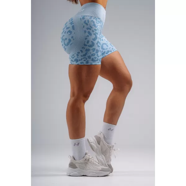  Kompresní push-up šortky s leopardím vzorem NEBBIA PRIMAL 856 BLUE LEOPARD 