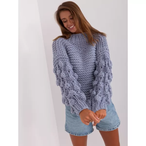  Dámský svetr WOOL FASHION ITALIA AT-SW-2382.97P GRAY/BLUE 