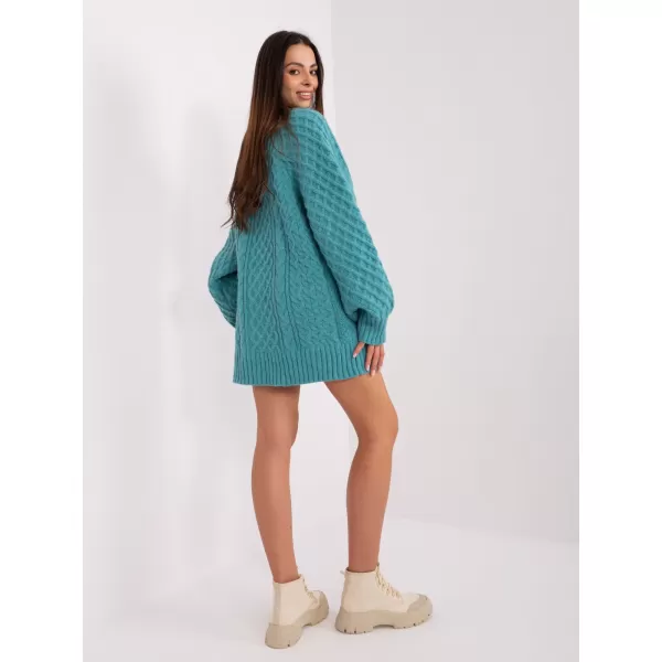  Dámský svetr WOOL FASHION ITALIA AT-SW-2367-2.64P TURQUOISE 