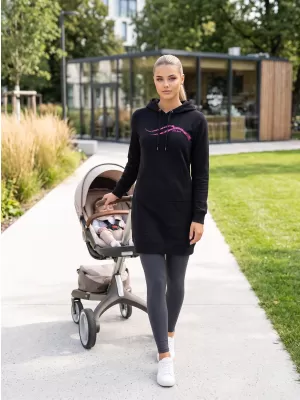 Dámská prodloužená mikina ALTISPORT ALW001419 ČERNORŮŽOVÁ