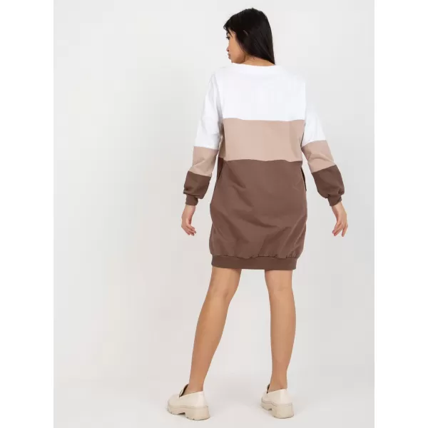  Dámské šaty RUE PARIS RV-SK-8382.31 WHITE-BROWN 