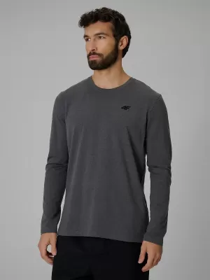 Pánské triko s dlouhým rukávem 4F 4FWMM00TLONM611 DARK GREY MELANGE