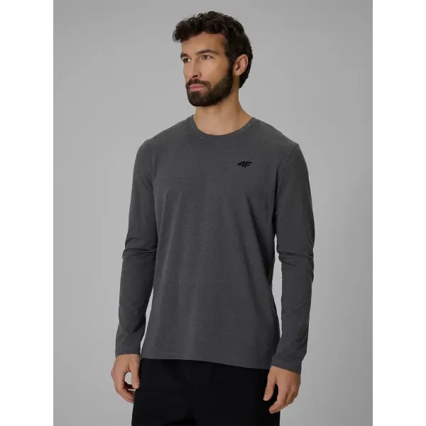  Pánské triko s dlouhým rukávem 4F 4FWMM00TLONM611 DARK GREY MELANGE 