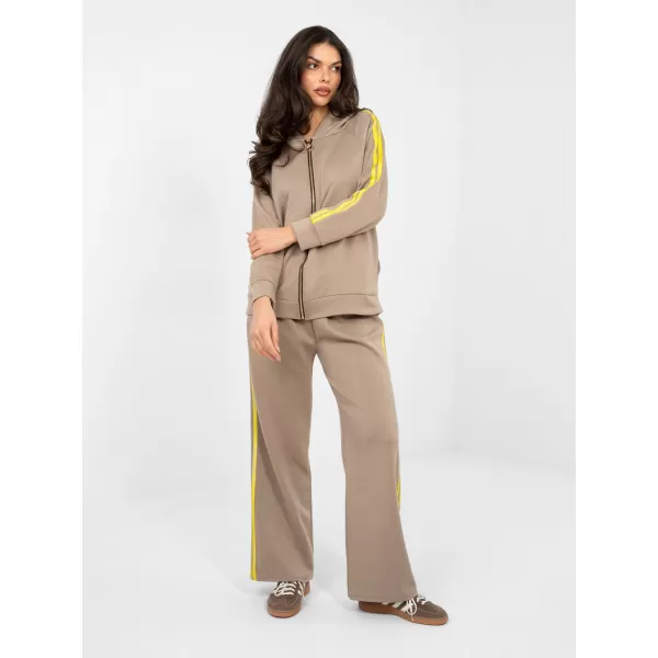  Dámská tepláková souprava RUE PARIS IT-KMPL-21782.91 DARK BEIGE 