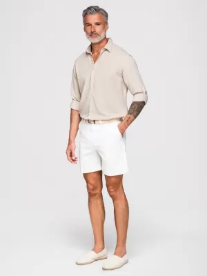Pánská košile OMBRE OM-SHCS-0190 BEIGE