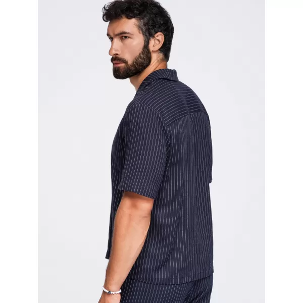  Pánská košile OMBRE OM-SHSS-0222 NAVY BLUE 