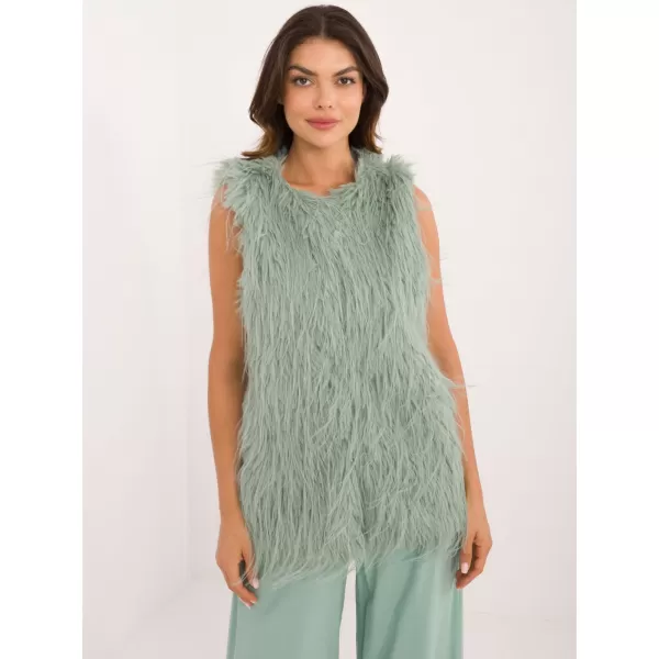  Dámská vesta WOOL FASHION ITALIA AT-KZ-2349-1.18 PISTACHIO 