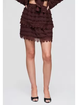 Dámská sukně OMBRE OW-GL-E0015 DARK BROWN