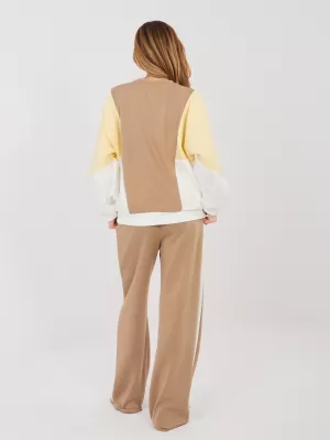 Dámská tepláková souprava RUE PARIS IT-KMPL-22210.93 DARK BEIGE