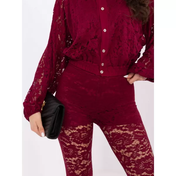  Dámské kalhoty ITALY MODA MI-SP-K87.55 BURGUNDY 
