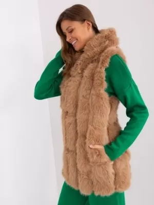 Dámská vesta WOOL FASHION ITALIA AT-KZ-2379.96P CAMEL