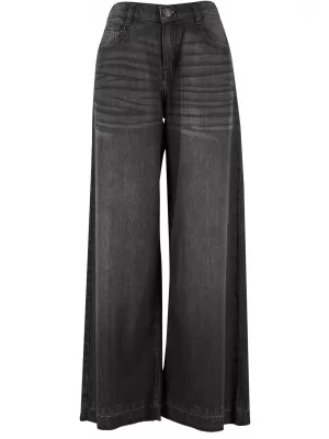 Dámské kalhoty URBAN CLASSICS TB7712 BLACK WASHED