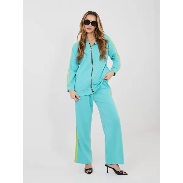  Dámská tepláková souprava RUE PARIS IT-KMPL-21782.91 TURQUOISE 