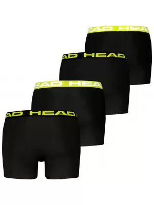Pánské boxerky HEAD MEN BASIC BOXER 4P CZ701388002 BLACK/LIME